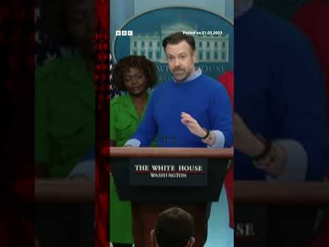 Ted Lasso cast visit White House to talk mental health. #Shorts #US #BBCNews