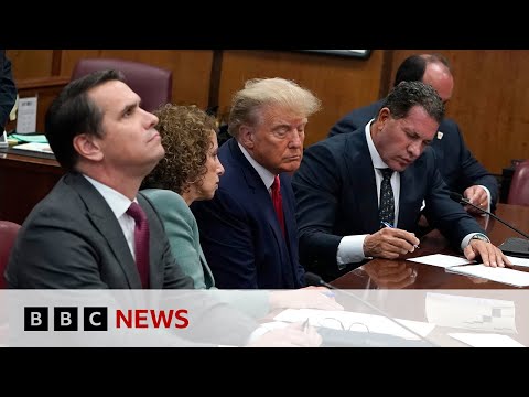 Donald Trump’s legal team speak to reporters outside court – BBC News