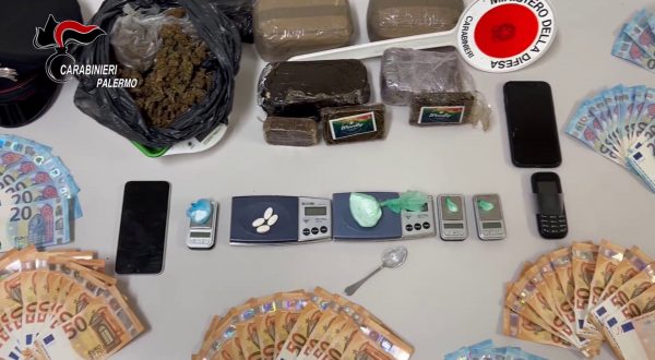 Sequestrati nel palermitano 4 chili di droga, 2 arresti e 4 denunce