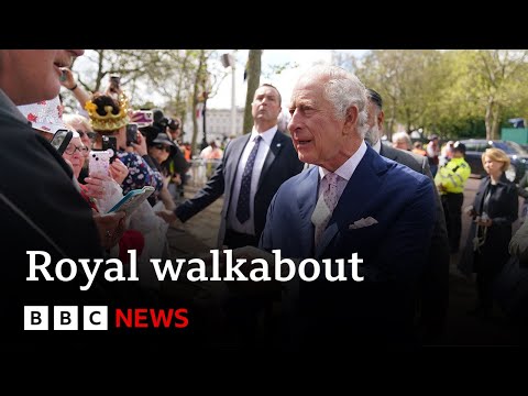 King Charles, Prince William and Kate greet public before Coronation – BBC News