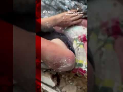 A woman was pulled alive from rubble in Ukraine. #Shorts #Ukraine #Russia #BBCNews