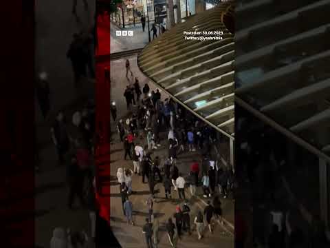 Paris Nike store attacked by protesters. #Shorts #Paris #France #Protests #BBCNews