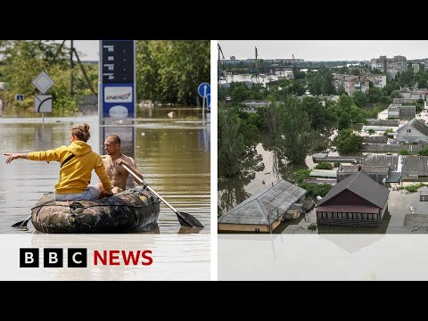 ‘Floating landmines’ warning as Ukrainians flee dam disaster – BBC News