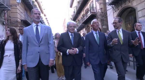 Mattarella, re di Spagna e presidente del Portogallo visitano Palermo