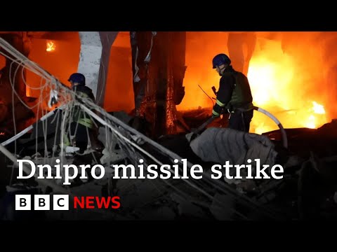 Nine injured as Russian missiles hit apartment block in Dnipro, Ukraine – BBC News