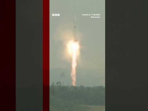 Moment Russia launches rocket to the moon. #shorts  #russia #space #bbcnews