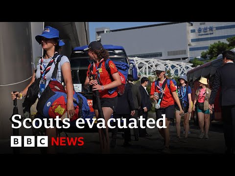 World Scout Jamboree in South Korea evacuated due to incoming typhoon – BBC News