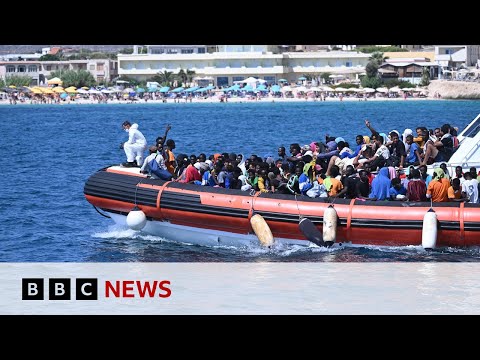 Lampedusa: 7,000 migrants arrive on Italian island in three days – BBC News