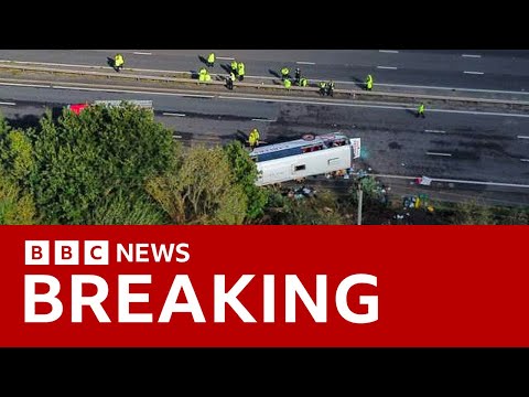 M53 crash: Teen girl and driver killed after school bus overturns in UK – BBC News