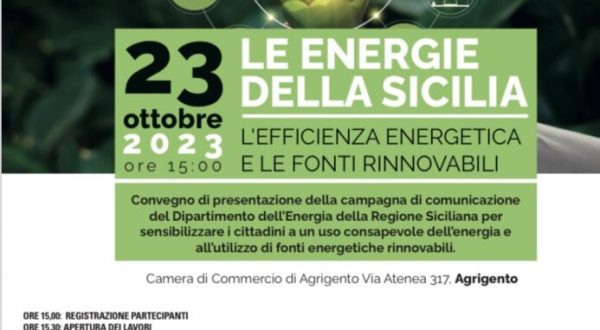 Ad Agrigento un convegno su rinnovabili ed efficienza energetica