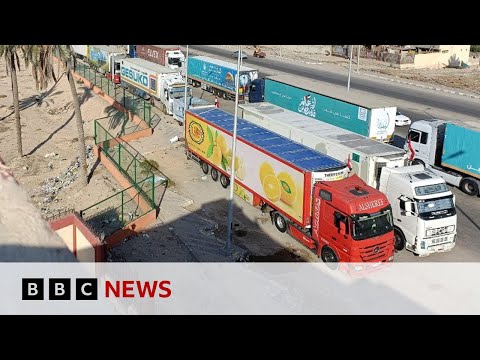 Gaza aid: Twenty trucks expected to enter through Egypt border crossing – BBC News