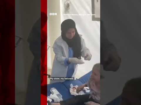 Moment injured Gaza girl sees baby sister is alive #Shorts #Gaza #Israel #BBCNews