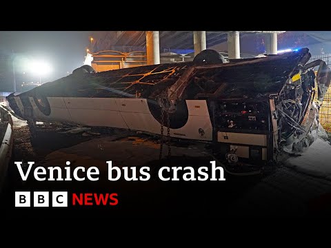 Venice tourist bus plunges from bridge, killing 21 – BBC News