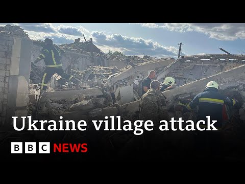 Russian strike on village kills at least 51 people in north-east Ukraine – BBC News