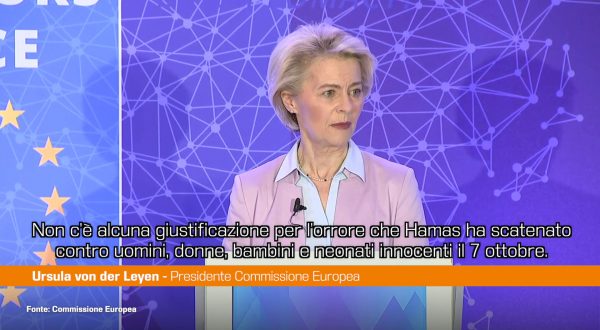 Von der Leyen “Sostenere Israele e proteggere civili a Gaza”