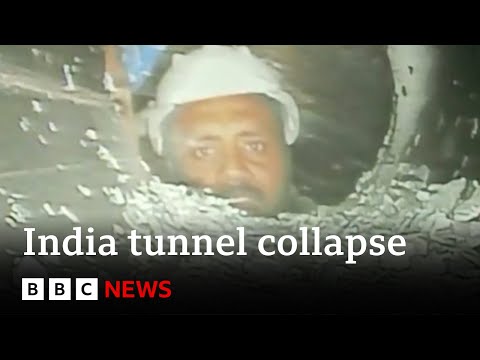 Uttarakhand tunnel collapse: First video of trapped Indian workers – BBC News