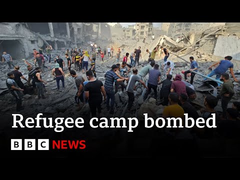 Many people killed in Israeli airstrike on Gaza refugee camp – BBC News