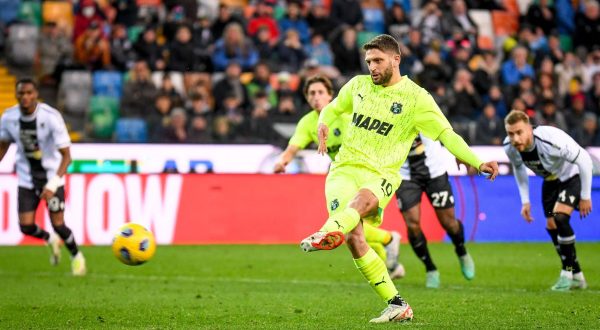 L’Udinese non sa più vincere, il Sassuolo rimonta con Berardi