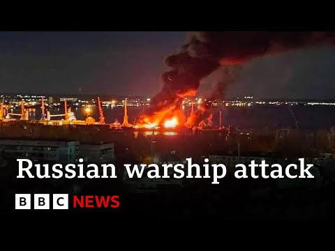 Ukraine attacks Russian warship in Crimea | BBC News