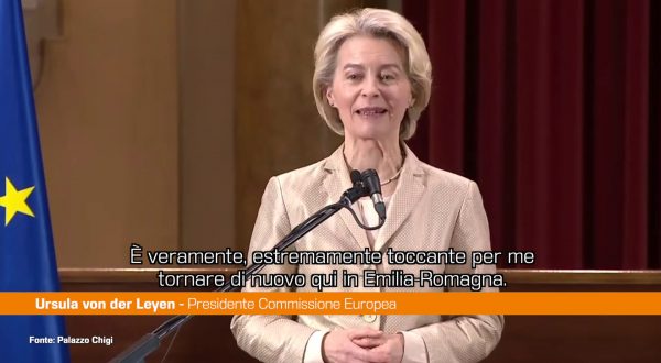 Alluvione, Von der Leyen a Forlì “Tin bota, l’Europa rimane con voi”