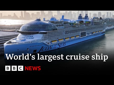 Icon of the Seas: World’s largest cruise ship sets sail from Miami | BBC News