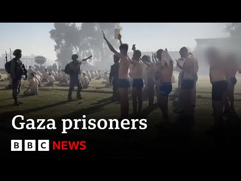 Israeli videos of humiliated prisoners in Gaza “could breach international law” | BBC News