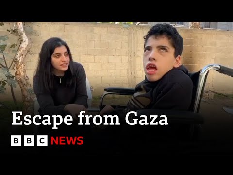 Escape from Gaza: Tala and Yazid reach safety in Egypt | BBC News