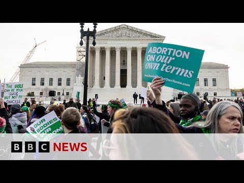 US Supreme Court hears arguments in abortion pill case | BBC News