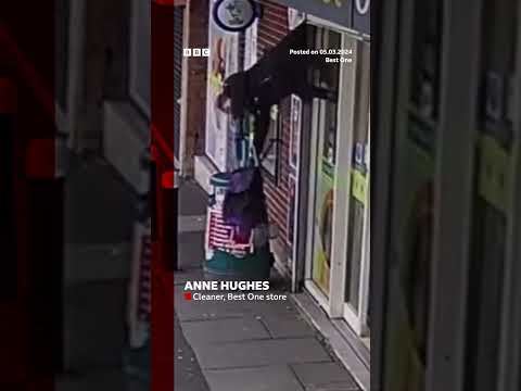 TikTok fame for Welsh woman filmed dangling from shop shutters. #Wales #BBCNews