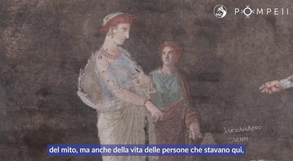 Scoperto a Pompei salone decorato ispirato alla guerra di Troia