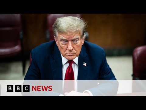 Donald Trump in court for historic hush-money trial | BBC News