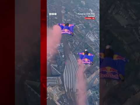 Skydivers complete wingsuit flight through London’s Tower Bridge in world first. #Skydiving #BBCNews