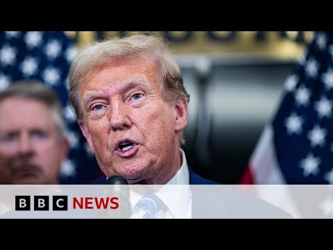 Donald Trump visits Capitol Hill for first time since Jan 6 riot | BBC News