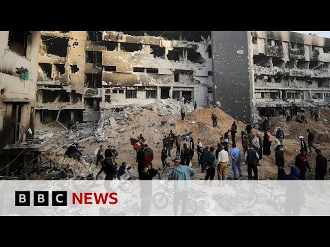 Mass graves at hospital in Gaza after Israel withdrew its forces | BBC News