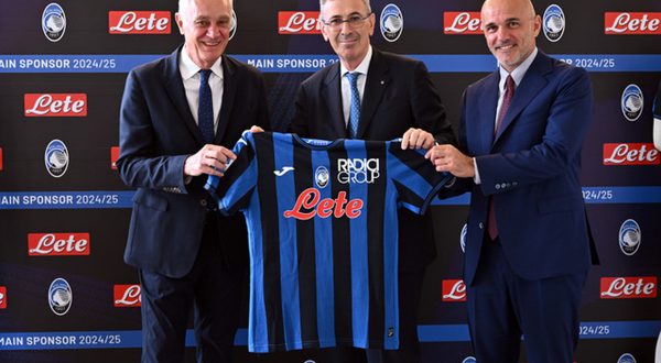 Acqua Lete main sponsor dell’Atalanta per tre stagioni