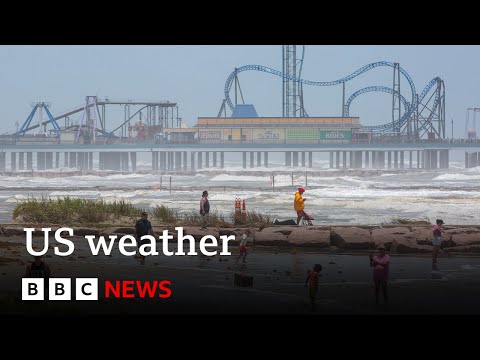 US braced for extreme weather as Hurricane Beryl and West Coast heatwave strike | BBC News