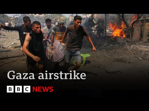 “90 killed and 300 injured” in Israeli strike on Gaza “humanitarian area” | BBC News