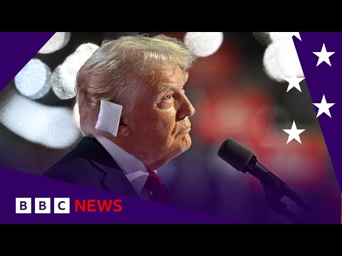 Donald Trump describes attempt to kill him in Republican convention speech | BBC News