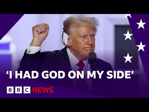 Donald Trump addresses Republican convention in first speech since shooting | BBC News