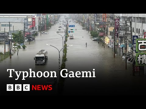 Typhoon Gaemi hits Taiwan sinking ship with nine crew | BBC News