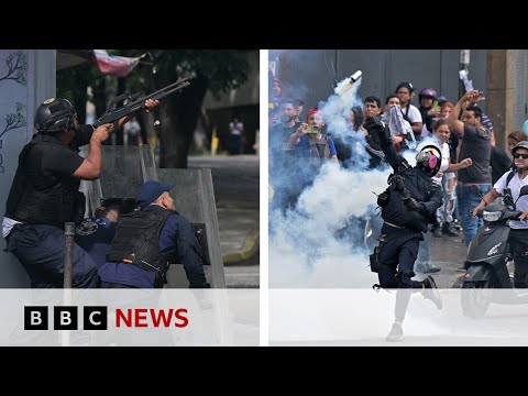 Protests erupt in Caracas against Venezuela’s disputed election result | BBC News