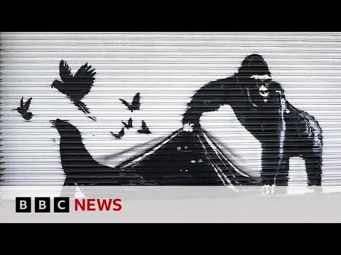 Banksy’s final work in animal art trail appears on London Zoo gates | BBC News