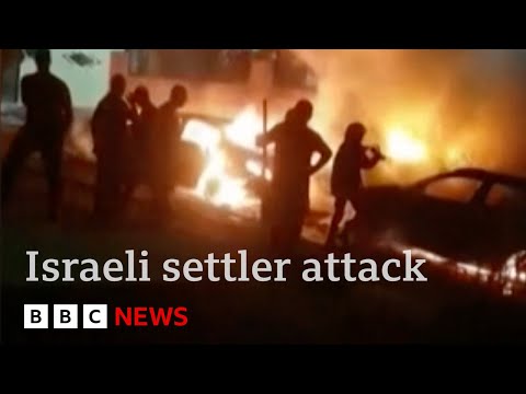 Israeli settlers burn Palestinian West Bank village in mass attack | BBC News