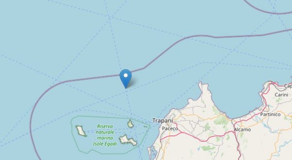 Terremoto di magnitudo 4.1 nel Tirreno Meridionale a largo di Trapani