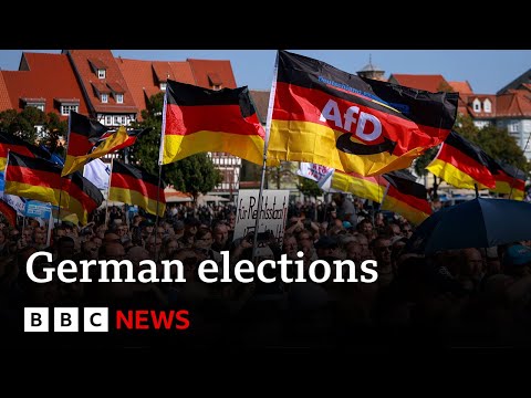 German far right heading for vote win in east, exit poll projects | BBC News