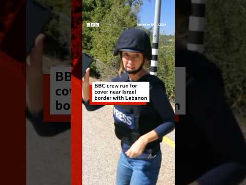 BBC crew run for cover near Lebanon-Israel border. #Lebanon #Israel #BBCNews